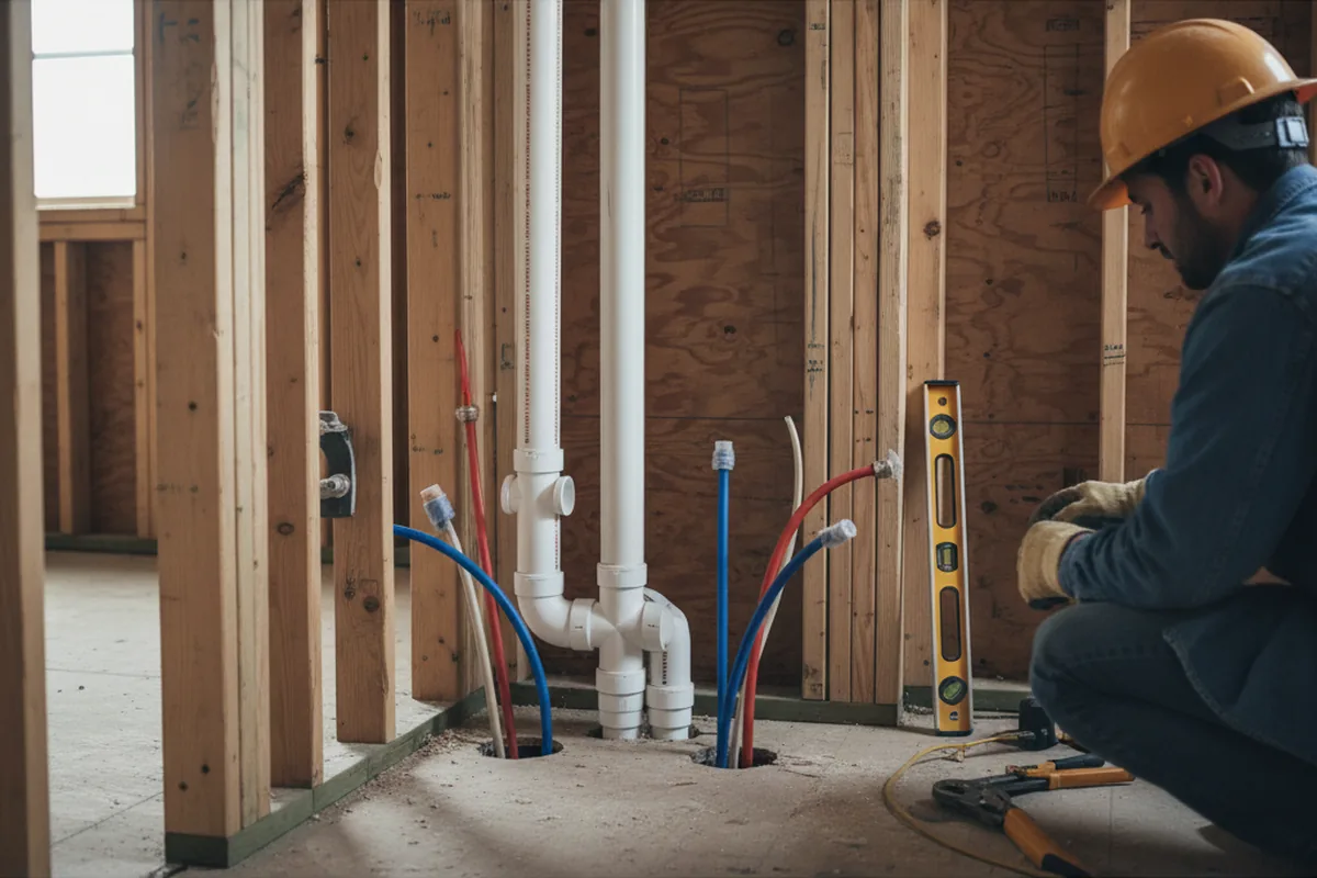 Drain and supply rough-in during Garbage Disposal Repair in North Plains